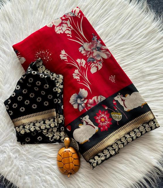 Vastrangan pichwai print cotton saree wholesaler